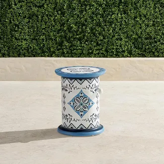 Frontgate Bronte Tile Handpainted Umbrella Table - Frontgate