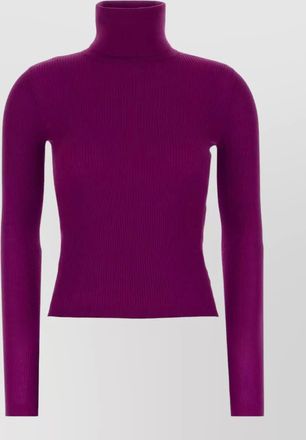 Saint Laurent cashmere blend fitted turtleneck ribbed sweater