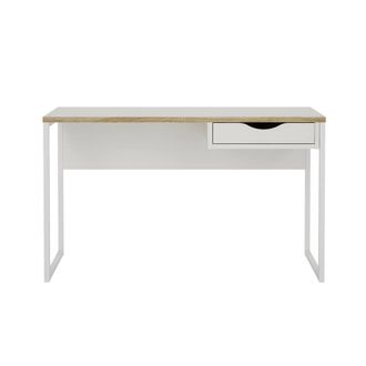 Calicosy Desk With 1 Drawer & Metal Legs, 130 Cm Wide - FUNCTION in White