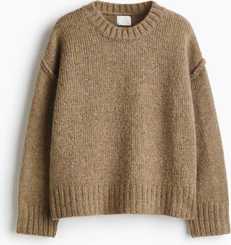 H&M Oversized Jumper in Beige Melange at Nordstrom, Size Xx-Small