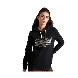 Superdry Vintage Logo Boho Sparkle Hoodie - Dames - Hoodies - Zwart - XS - Hoodies & sweatvesten