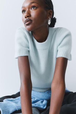 Maeve Mercer Cashmere Short Sleeve Sweater