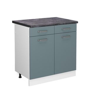 Vicco Mueble Bajo De Cocina R-line, Gris Azulado, 80 Cm, Et Antracita