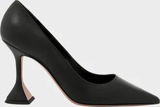 Amina Muaddi Ami Pointed Leather Pumps