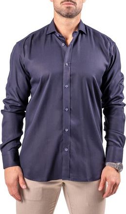 Maceoo Berlin Resistance Cotton Button-Up Shirt in Blue at Nordstrom, Size Xxx-Large