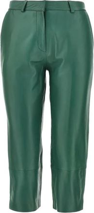 Frankie Shop Lior Leren Broek - Dames - Leren Broeken - Groen - L - Leer - Broeken