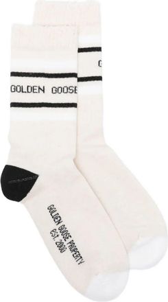 Golden Goose Socks High Rib Bi-Color Stripes Golden Goose Ripped
