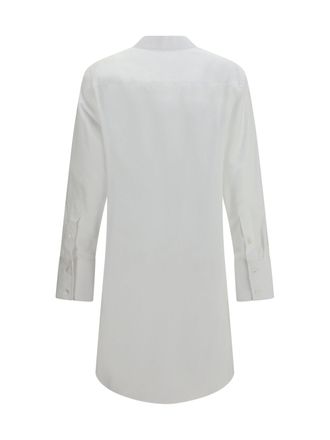Maison Margiela Raw-Edge Cotton Dress - White