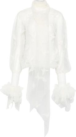 Blumarine Butterfly-appliqu&eacute; Pussy-bow Blouse