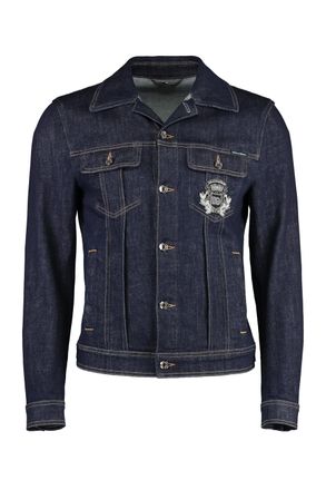 Dolce & Gabbana Mens Denim Jacket - Dark Blue Cotton - Size EU 50 (Mens)