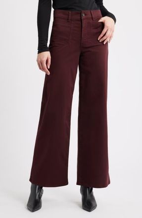Frame Denim Le Slim Modernist Pocket Palazzo Jeans in Cabernet at Nordstrom, Size 28
