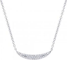Allurez 0.11ct 14k White Gold Diamond Pave Crescent Necklace