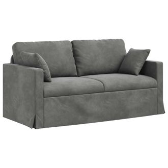 vidaXL Sof&aacute; Gris Oscuro 158 X 78 X 80 Cm Terciopelo Vidaxl