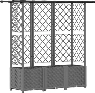 vidaXL Cama Elevada Con Trellis Y Techo Gris Claro 163,5 X 40 X 136 Cm Vidaxl