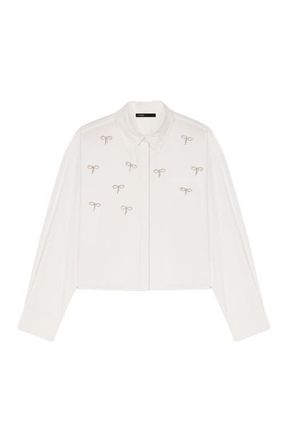 Maje Jewel detail shirt in White at Nordstrom, Size X-Small