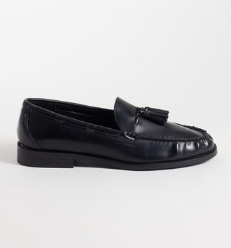Asos mocassini con nappine e dettagli in pizzo neri-Nero