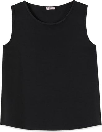 Oltre Tops, Dames, Zwart, S, Linnen, Sleeveless Tops