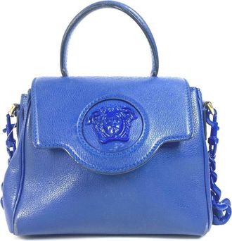 Versace Leather Handbag Shoulder Bag (Pre-Owned)