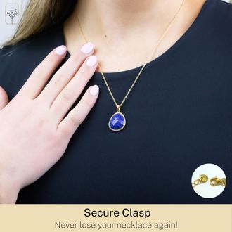 MAX + STONE 18k Gold Over Sterling Silver 7 Ct. 10x10mm Pear Cut Gemstone Necklace