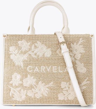 Carvela Womens Sorrento Midi Tote Bag - Beige Fabric - One Size