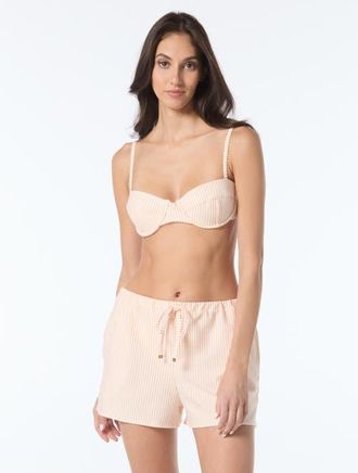 Kate Spade New York Tidal Stripe Cover Up Short Swim in Light Cantaloupe at Nordstrom, Size X-Large