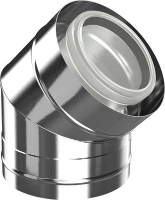 Bosch Accesorio De Humos Fc-ce110-45 Codo Conc. D:110/160, 45 Gr Acero Inoxidable, 7738113145