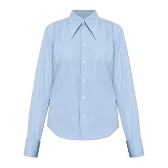 Ami Shirts, female, Blue, Size: 2XS The Cotton Shirt