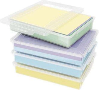 OEM Juego De 4 Cajas De Almacenamiento A4 Con Tapas, Cajas Para Guardar Documentos De Papel, Cajas De Archivo De Cart&oacute;n Y Pl&aacute;stico, Cajas De Almacenamient