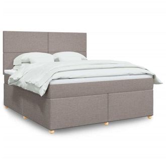vidaXL Vidaxl - Cama Box Spring Con Colch&oacute;n Tela Gris Taupe 180x200 Cm