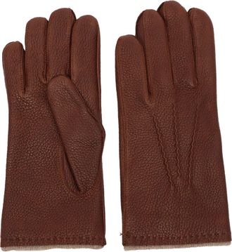 Orciani Grained Leather Gloves