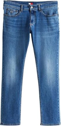 Tommy Jeans Blauwe Slim-Fit Geborduurde Jeans - Heren - Slim Fit Jeans - Blauw - W34 L32 - Katoen - Jeans