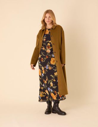 Nobody's Child Green Wool-blend Scarf Shawl Coat