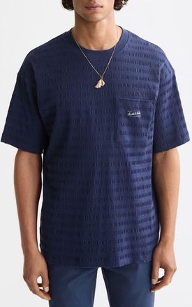 Scotch & Soda Texture Stripe T-Shirt in Peacoat at Nordstrom, Size Xx-Large