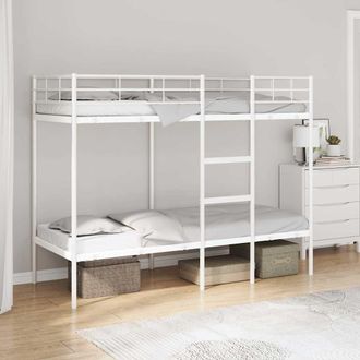 vidaXL Vidaxl Letto A Castello Senza Materasso Bianco 75x190 Cm In Acciaio
