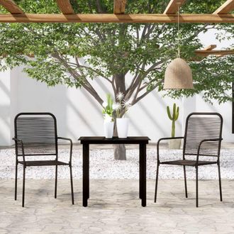 Berkfield Home 3 Piece Garden Dining Set Black