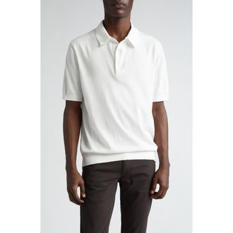 Ermenegildo Zegna Premium Cotton Sweater Polo in White at Nordstrom, Size 38 Us