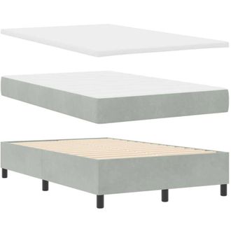 vidaXL Cama Tipo Box Spring Gris Claro 120 X 200 Cm Terciopelo Vidaxl