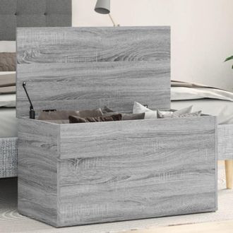 vidaXL Ba&uacute;l De Almacenaje Madera Contrachapada Gris Sonoma 84x42x46 Cm Vidaxl
