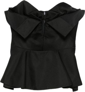 Alexander McQueen Bow Detail Peplum Top - Dames - Tops zonder mouwen - Zwart - M - Tops