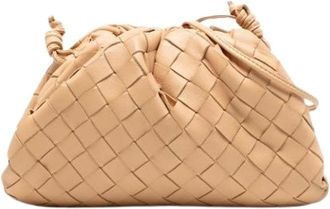 Bottega Veneta Pre-owned Clutches, female, Beige, Size: ONE SIZE Pre-owned Leather Crossbody Bag