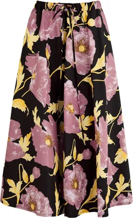 La DoubleJ LA Double J Floral-print Satin Midi Skirt - Multicoloured - XS (UK6 /xs)