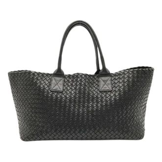 Bottega Veneta Pre-owned Intrecciato Leren Tote Bag - Dames - Pre-owned - Zwart - Maat: ONE Size Leer