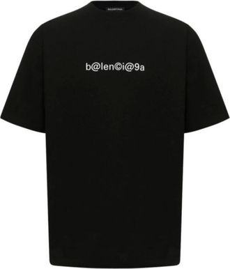 Balenciaga Tops, Heren, Zwart, S, Vintage Jersey Ronde Hals T-Shirt Zwart