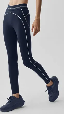 Alo | Airbrush High-Waist 7/8 Heart Throb Legging in Navy/White Blue, Size: Medium