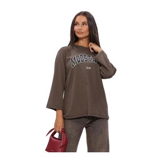 Modstr&ouml;m Bamboomd T-shirt - Dames - Tops - Bruin - Maat: S