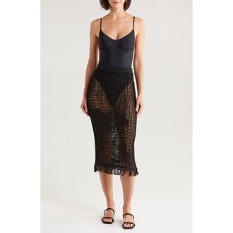 Maaji Ginger Garden Tano Sheer Cover-Up Skirt in Black at Nordstrom Rack, Size Small/medium