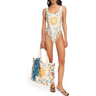 Agua Bendita Yara Solstice Reversible One-Piece Swimsuit in White at Nordstrom, Size X-Large