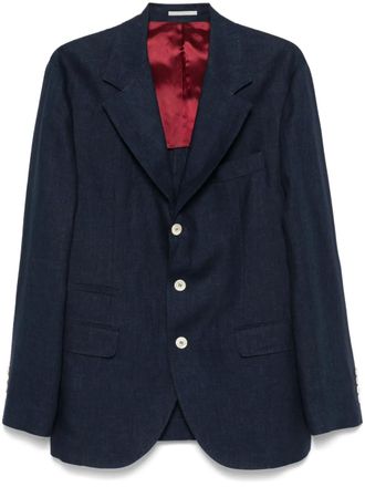 Brunello Cucinelli linen blazer - Blue