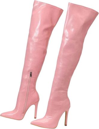Generic Womens Over Knee Leather Boots Pointed Toe Zipper Office Party Casual Winter Boot