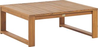 Beliani Beliani - Mesa De Centro De Madera De Acacia Clara 90 X 75 Cm Jard&iacute;n Balc&oacute;n Timor Ii